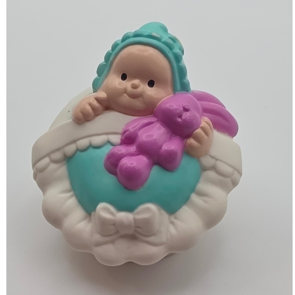 Fisher-Price Little People Baby Bassinet Blue Infant Multicolor Fair 1997 Figure
